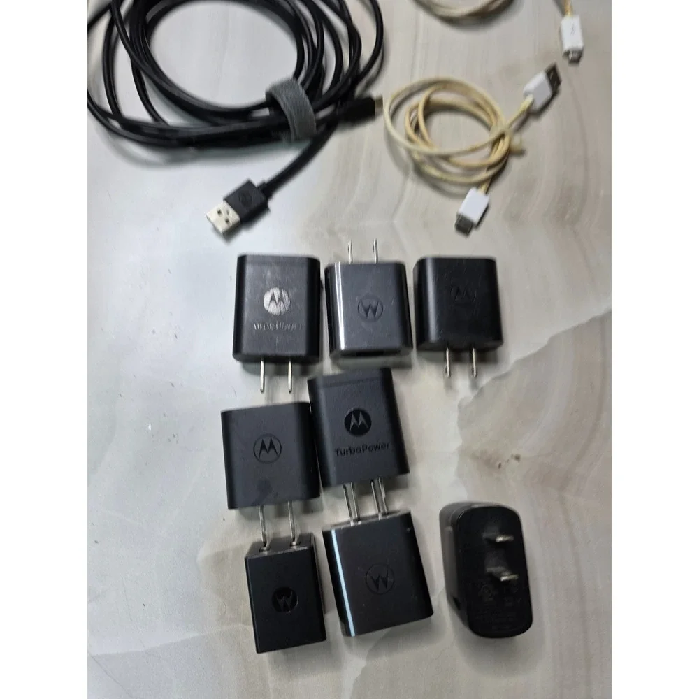 Motorola TurboPower Wall Charger Lot 8 Adapters 3 USB-C Micro Cables SPN5737A W4